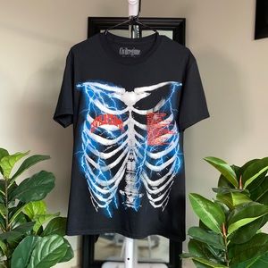“Civilregine” Graphic Vintage Streetwear Skeleton RibCage Electric TeeShirt